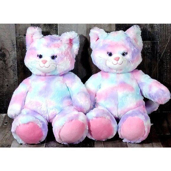 Build-A-Bear Pastel Tie-Dye Meowing Kitty Plush 16" Soft Stuffed Cat Toy - Picture 2 of 8